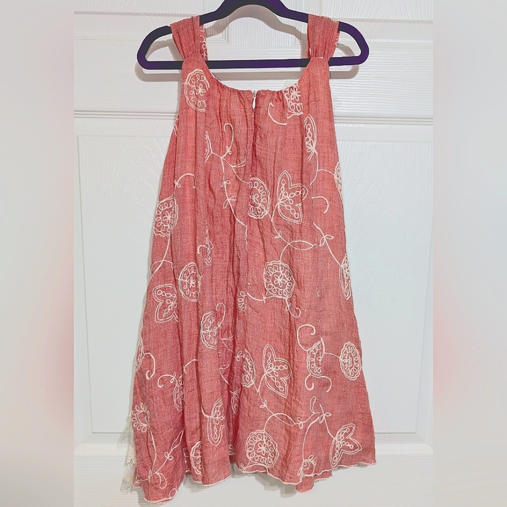 Isobella & Chloe Coral Girls Dress W/Lace Ruffles -Sz 8 - Picture 4 of 5